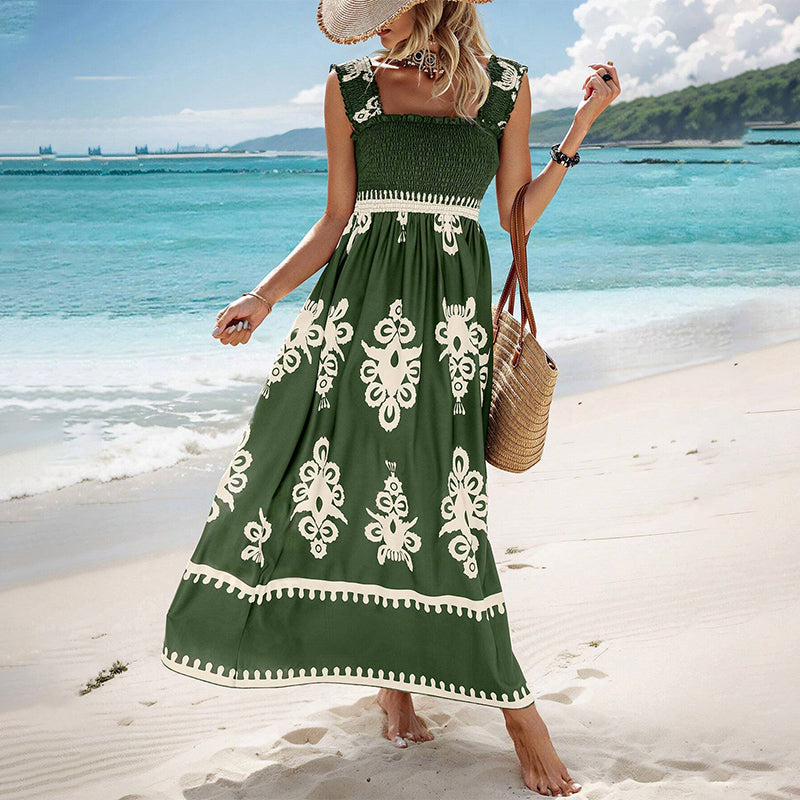 🌸Spring Hot Sale 50% OFF!!🌸Women’s Summer Print Sleeveless Flowy Long Dress