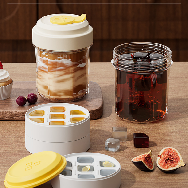 Portable Iced Coffee Cup with Ice Tray