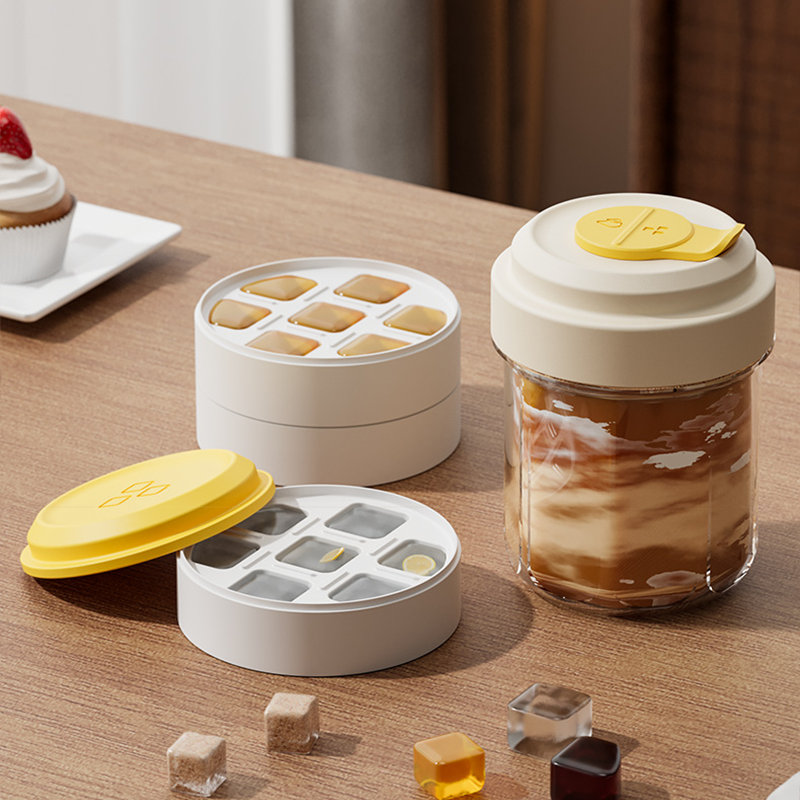 Portable Iced Coffee Cup with Ice Tray