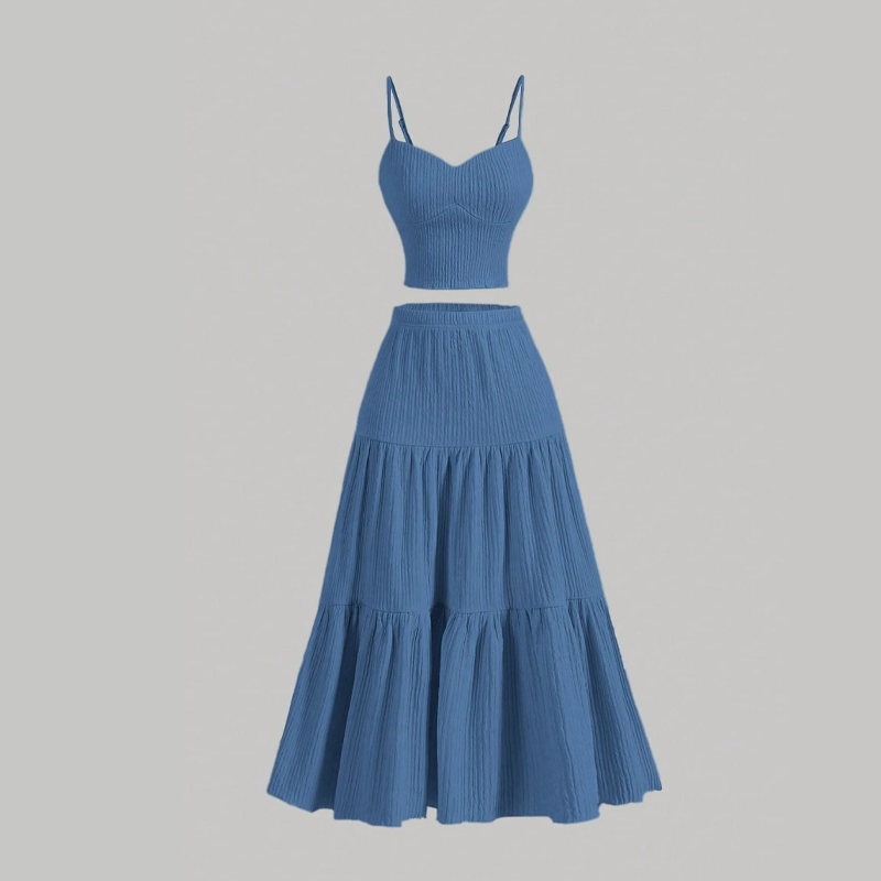 👗40% OFF! 2-Piece Boho Set – Adjustable, Crinkle Fabric & Flattering Fit 👗🌿【Limited Offer】
