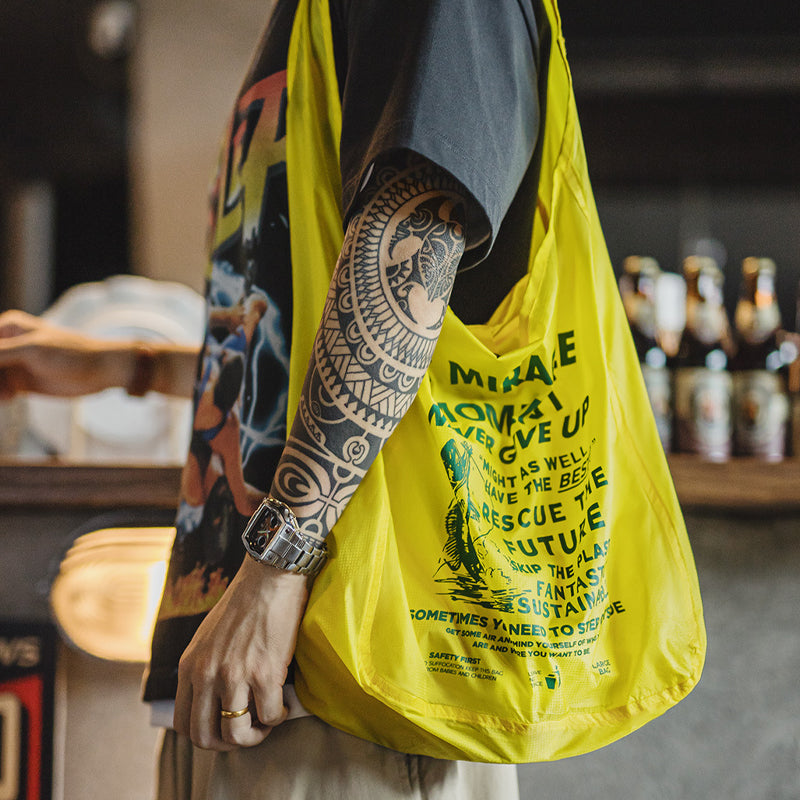 Ultra-Light Foldable Tote Bag with Wide Strap