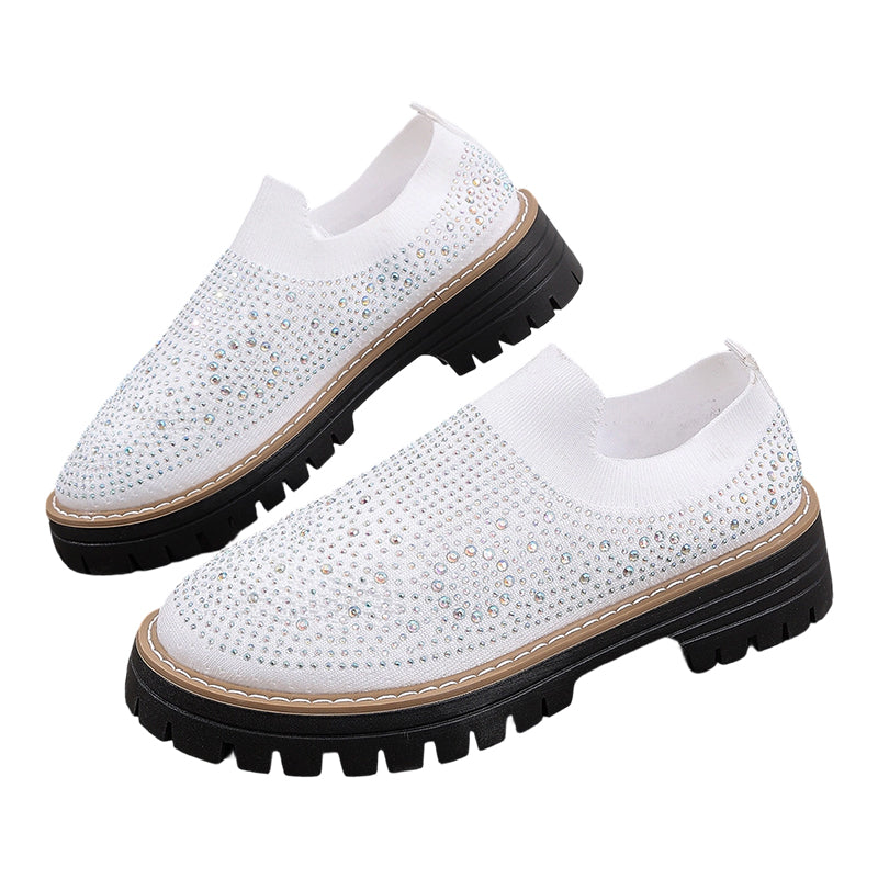 Women's Rhinestone Sparkle Slip-On Loafers