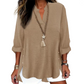 🔥 Hot Sale  🔥Casual Solid Color Button Side Slit Top