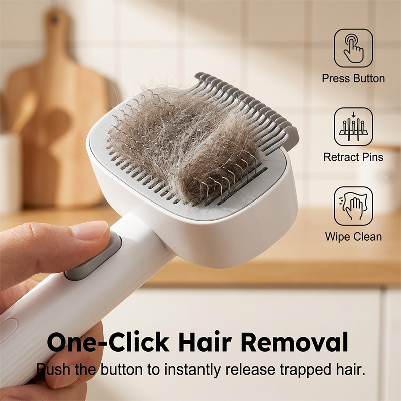 🐾 Pet Grooming Combo with Easy-Release Button – Safe, Comfortable & Hassle-Free Grooming ✨🛁