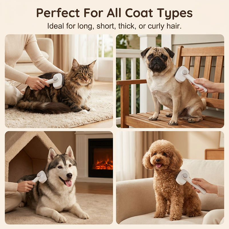 🐾 Pet Grooming Combo with Easy-Release Button – Safe, Comfortable & Hassle-Free Grooming ✨🛁