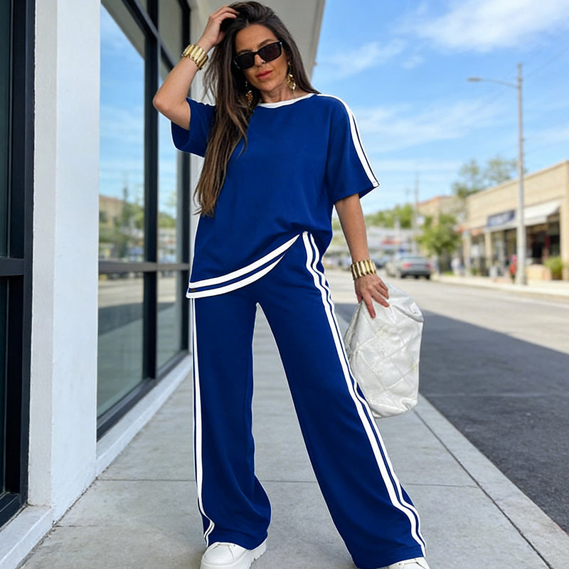 ⏳Limited-time 50% off⏰Women's Striped Top & Wide-Leg Pants Set👚👖