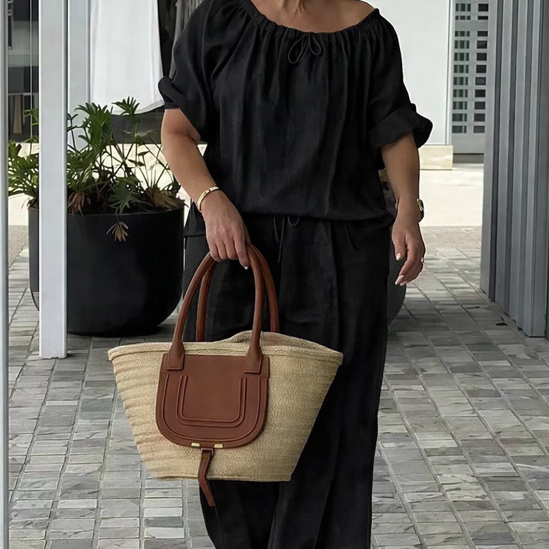 👚 60% OFF NOW! 💃 Women's Drawstring Top & Pants 2-Piece Set – Relaxed Fit, Comfortable & Perfect for Lounging or Everyday Style 🌸