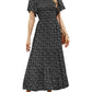 🌷Early Summer Sale-50% Off🌸2026 Summer Casual Floral Print Short Flutter Sleeve Crew Neck Smocked High Waist Flowy Maxi Dress