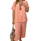 🔥💐LAST DAY SALE 70%OFF!!💕Women's Casual Short Sleeve Top & Wide Leg Pants Set