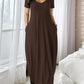 Women's Round Neck Short Sleeve Casual Soft Fabric Long Dress