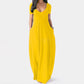 Women's Round Neck Short Sleeve Casual Soft Fabric Long Dress