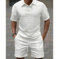 Men Solid Color Casual Short Sleeve Set