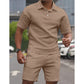 Men Solid Color Casual Short Sleeve Set