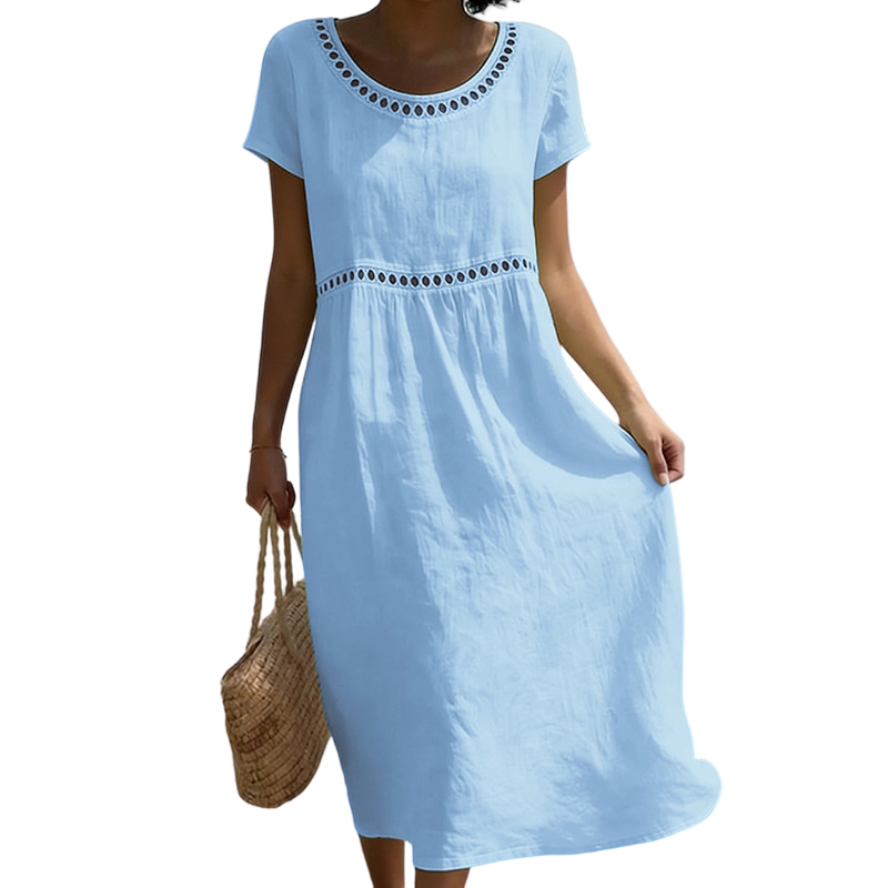 Summer Casual Round-Neck Lace Dress