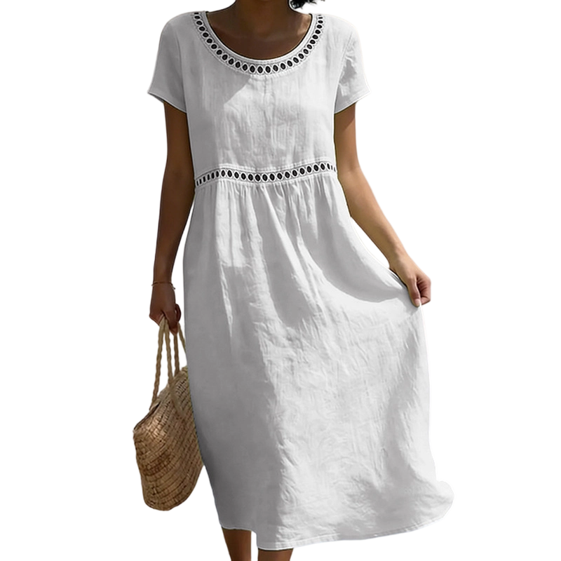 Summer Casual Round-Neck Lace Dress