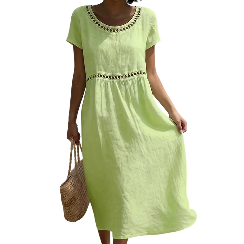 Summer Casual Round-Neck Lace Dress