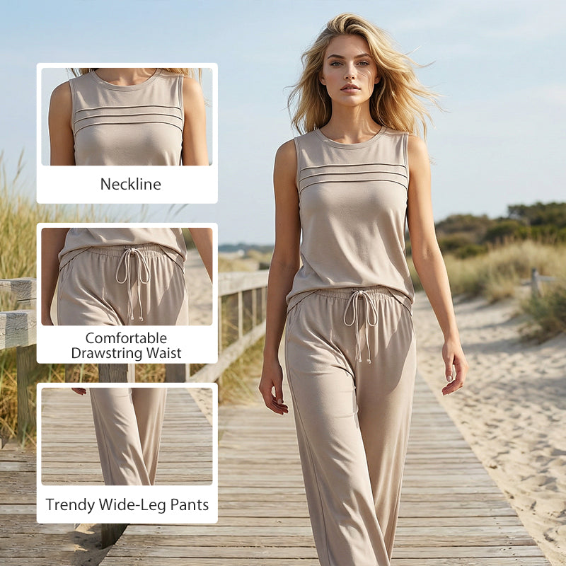 💗LAST DAY SALE 60% OFF⚡50K+ SOLD💕Women's Sleeveless Top & Drawstring Pants Set☀️Lounge Wear Set❤️