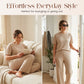 Women's Ribbed Knit Top & Wide-Leg Pants Set
