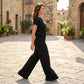 Women's Ribbed Knit Top & Wide-Leg Pants Set