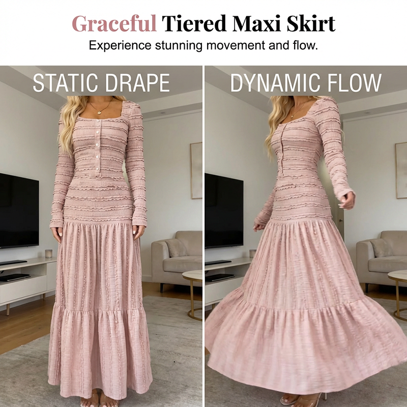 💐50% OFF ! Square Neck Maxi Dress – Over 50,000 Sold 💕🔥【Limited Offer】