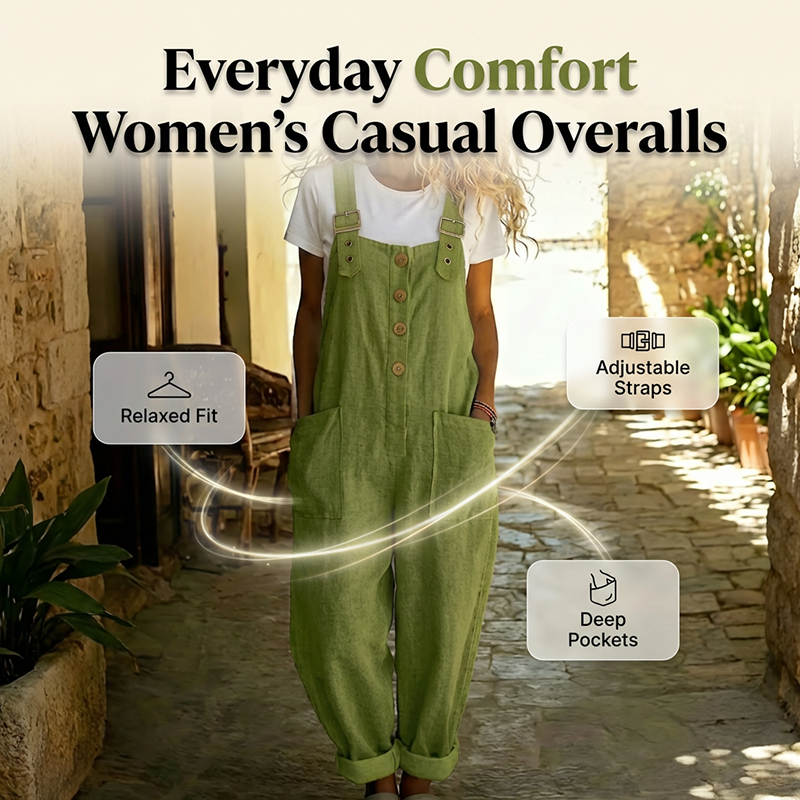 💐New arrival 50% OFF!👖 Women's Casual Button-Front Overalls🌿