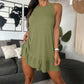Sleeveless Ruffle Hem Swing Dress