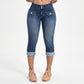 Women's Slim Fit Stretch Denim Capri Pants