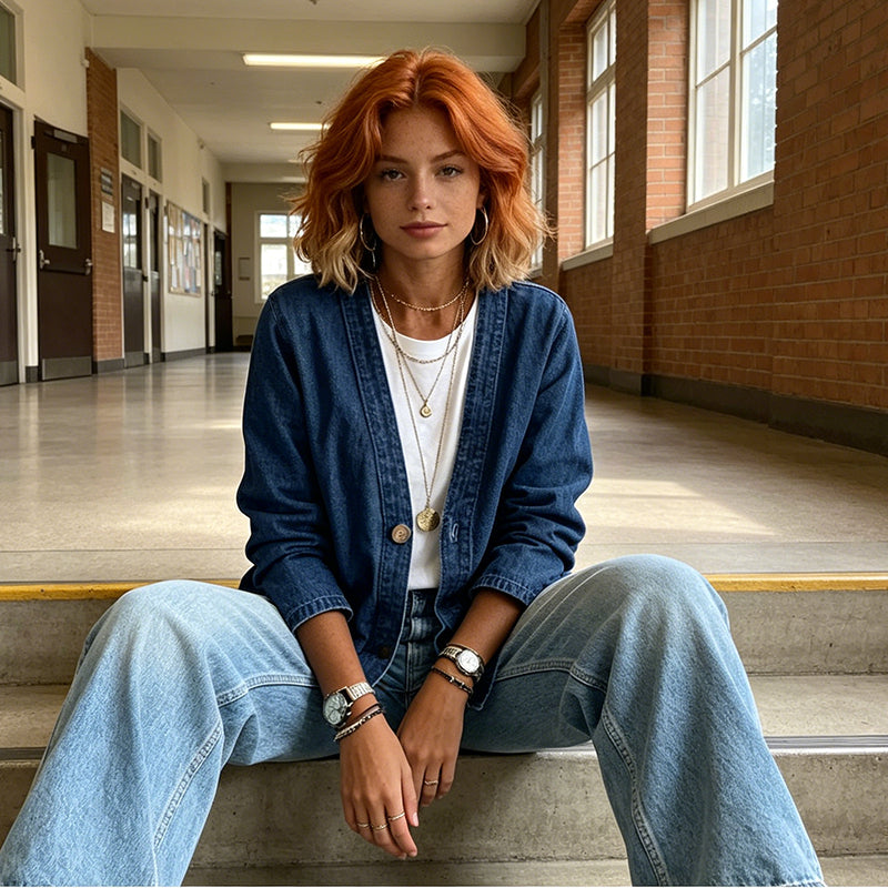 🧥New arrival 40% OFF!🍊Women's Classic Button Front Denim Jacket