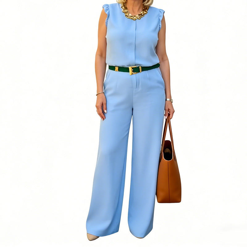 Women's Sleeveless Top & Wide-Leg Pants Set