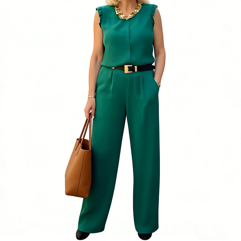 Women's Sleeveless Top & Wide-Leg Pants Set