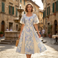 🔥Limited-time offer-Ethereal Flutter Sleeve Fit-and-Flare Dress