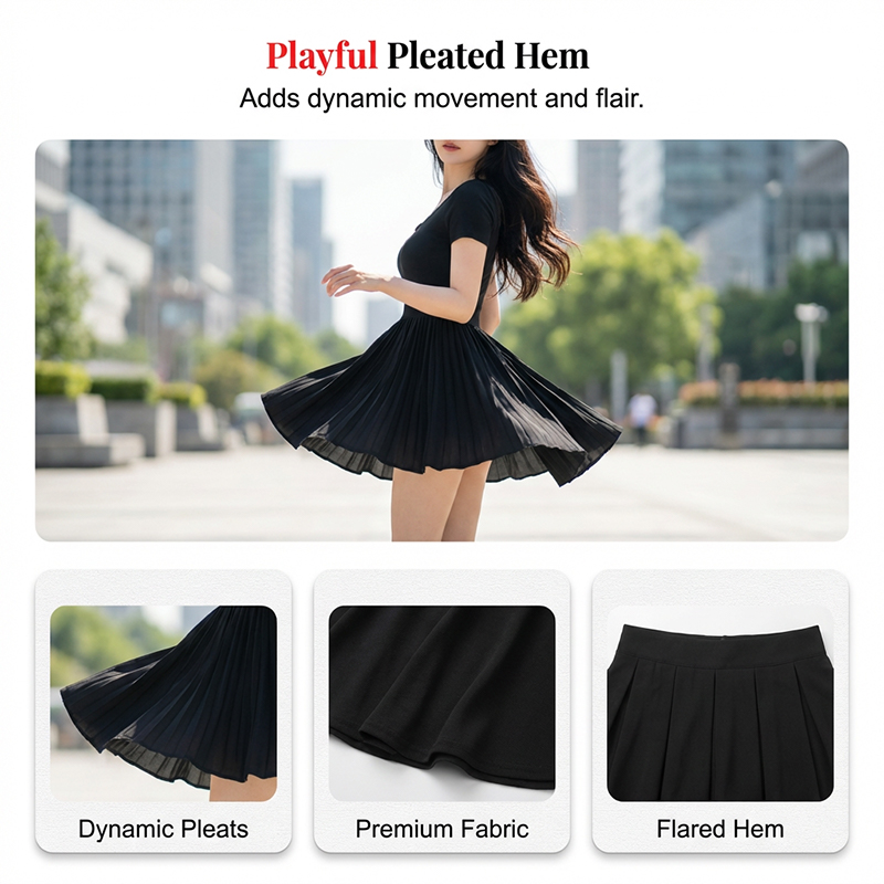 Women's Short Sleeve A-Line Mini Dress