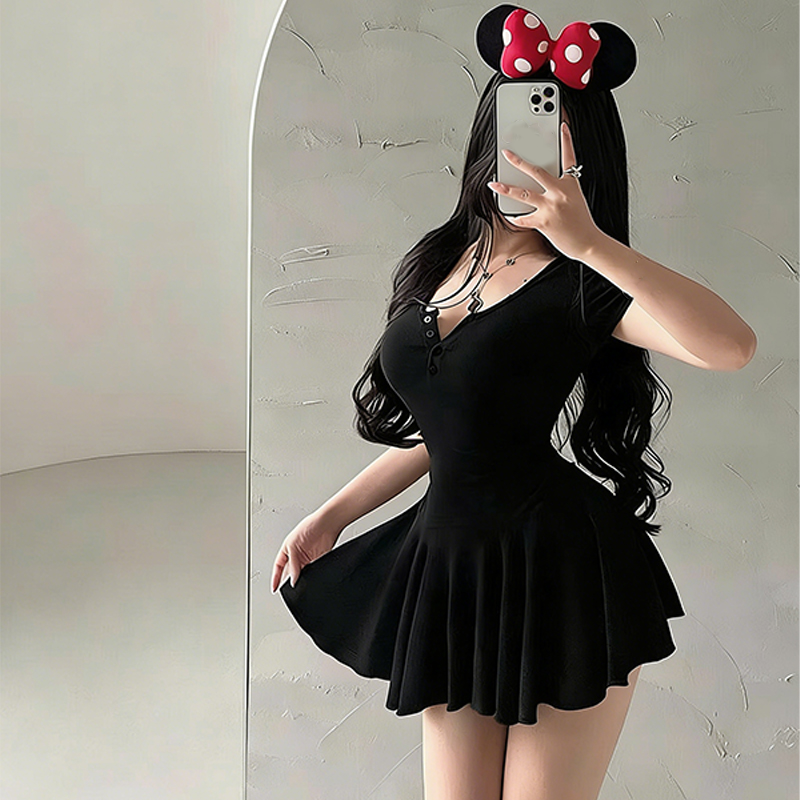 Women's Short Sleeve A-Line Mini Dress
