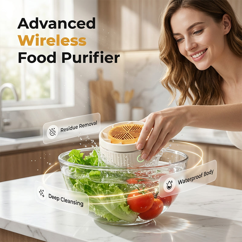 🍉🥬 Multi-Functional Wireless Portable Food Cleaner & Purifier with Waterproof Design