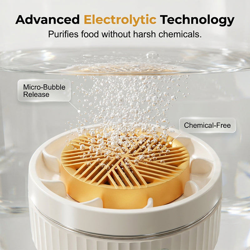 🍉🥬 Multi-Functional Wireless Portable Food Cleaner & Purifier with Waterproof Design