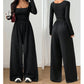 ⏳LAST DAY SALE ONLY ￡19.99!!💕🍂 Women's Casual Square Neck Wide-Leg Jumpsuit – Flattering Comfort & Effortless Autumn Style