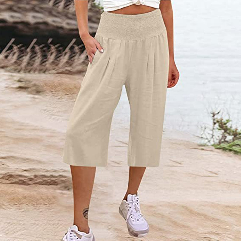 【S-3XL】🍂Lightweight Elastic Waist Crop Pants for Women
