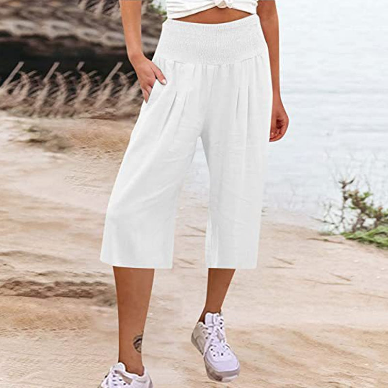 【S-3XL】🍂Lightweight Elastic Waist Crop Pants for Women