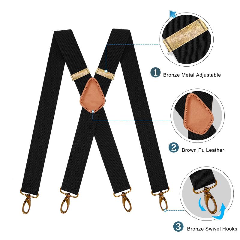 ⏰Men's X-Back Suspenders with Hook Clips