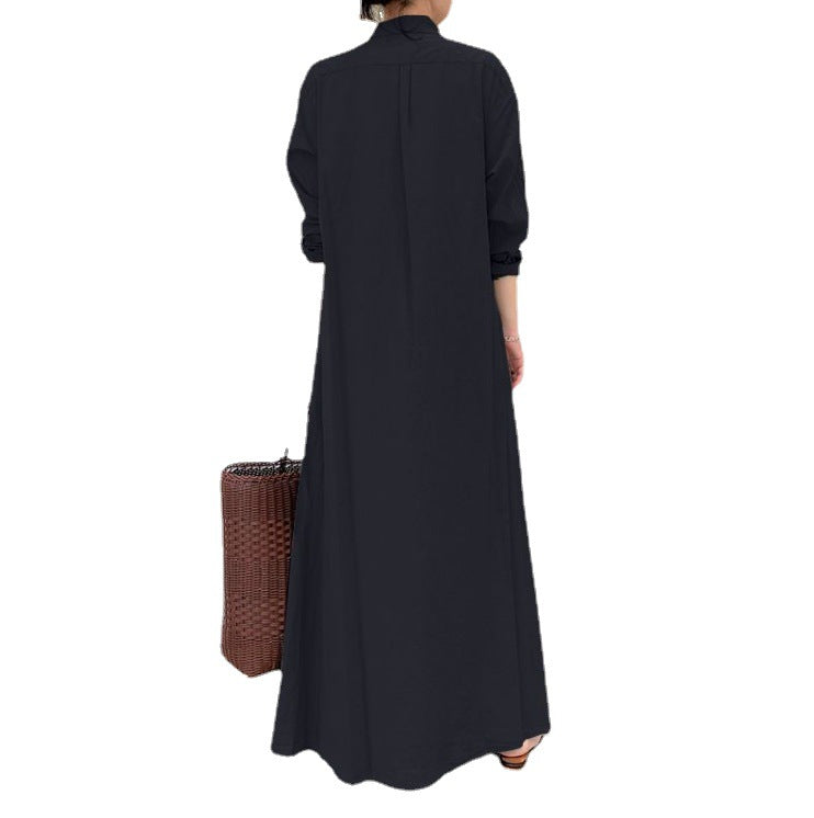 👗 50% OFF NOW! ✨ Long Solid Color Long Sleeve Dress – Minimalist Design, Soft Fabric & Perfect for a Clean Everyday Look 🌸