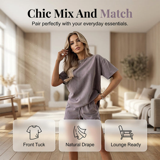Women's Casual Solid Color Two-Piece Set