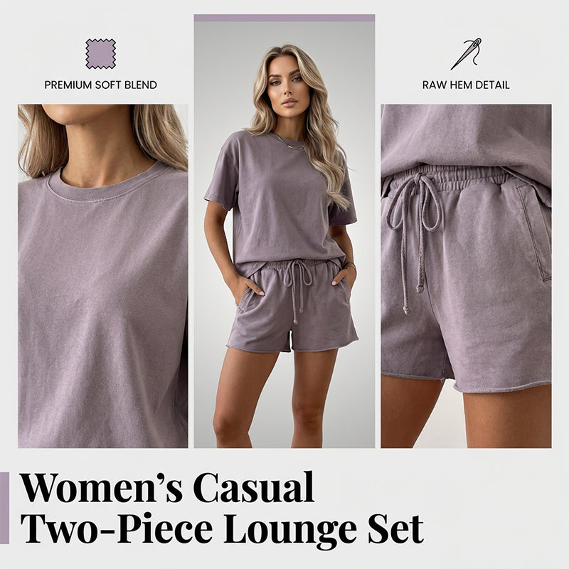 Women's Casual Solid Color Two-Piece Set