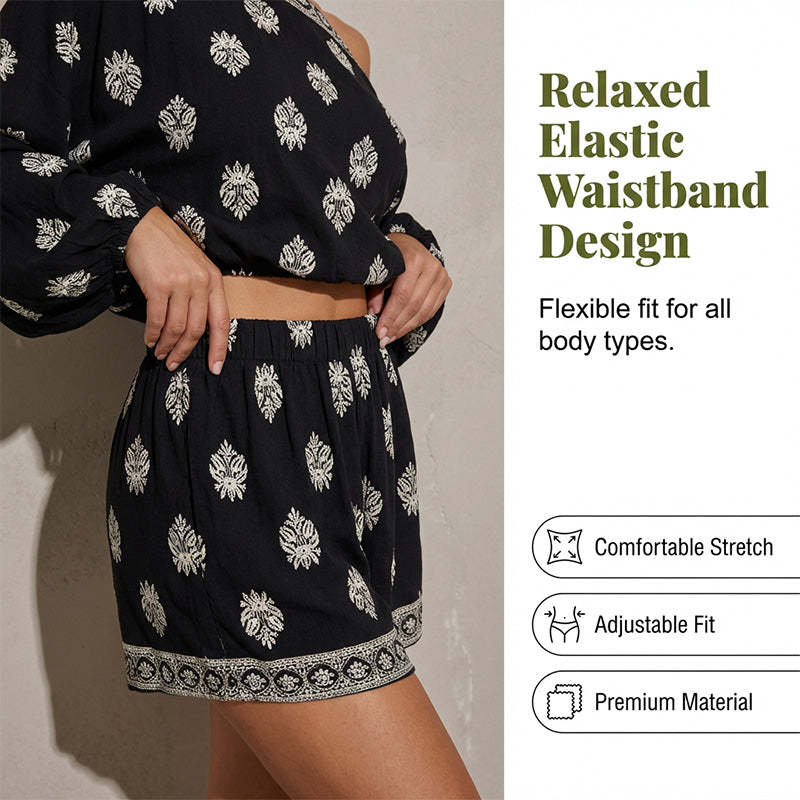 ⏳Limited-time 50% off⏰Bohemian Off-Shoulder Printed Jumpsuit Set👚👖