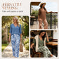 🌿Summer Cool Deal: 70% OFF!!🌿Women's V-Neck Blouse & Printed Wide-Leg Pants Set💃
