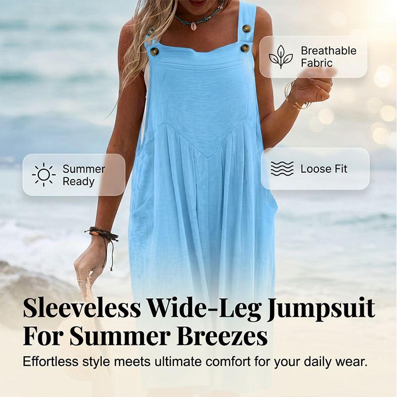 🌸 LIMITED TIME Special Price: £16.99 ✨Sleeveless Wide-Leg Jumpsuit For Summer Breezes