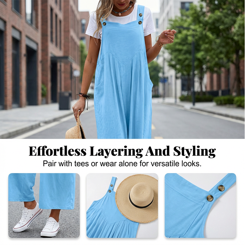 🌸 LIMITED TIME Special Price: £16.99 ✨Sleeveless Wide-Leg Jumpsuit For Summer Breezes