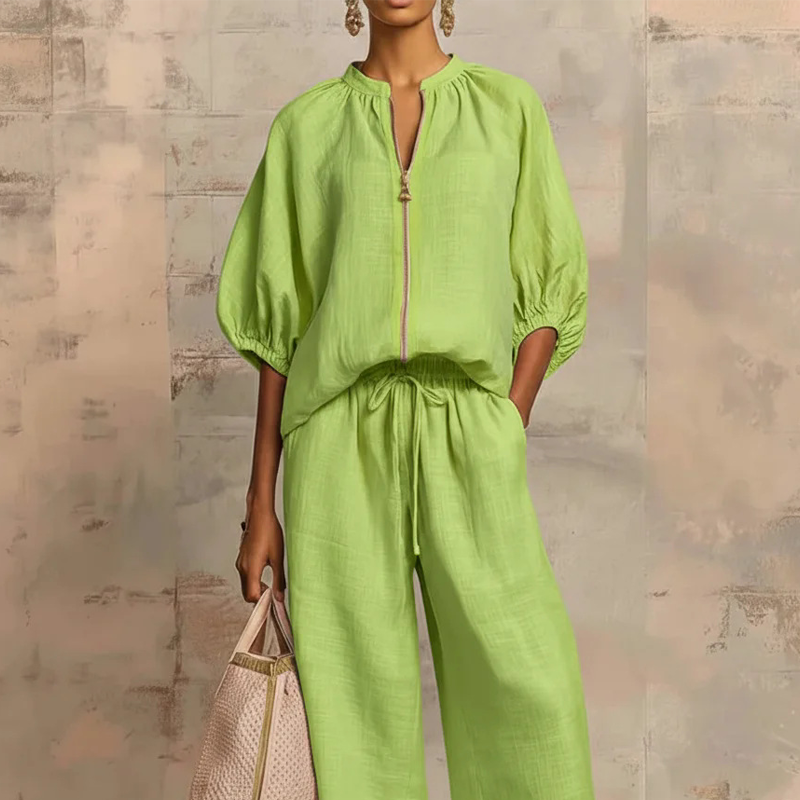 📢📢30% OFF !! ⏰Women's Solid Color 2-Piece Casual Set