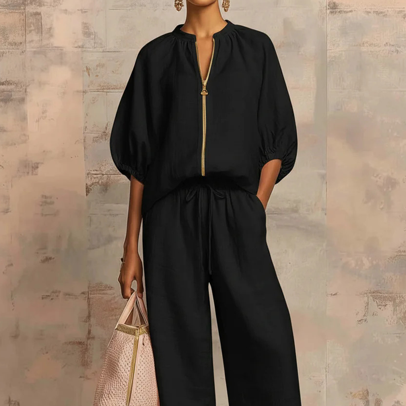 📢📢30% OFF !! ⏰Women's Solid Color 2-Piece Casual Set