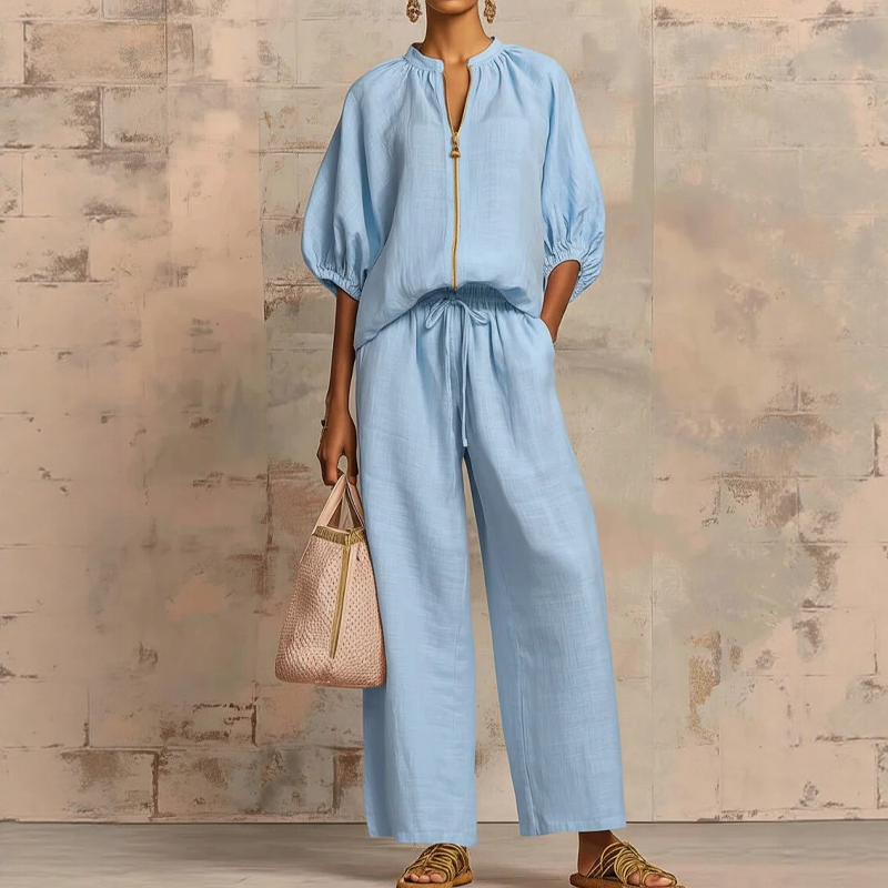 📢📢30% OFF !! ⏰Women's Solid Color 2-Piece Casual Set