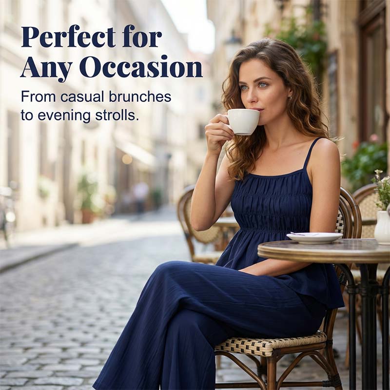 Women's Smocked Top & Pants 2-Piece Set